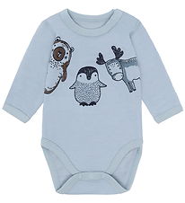 Hust and Claire Bodysuit l/s - HCBaloo Animals - Baby Blue