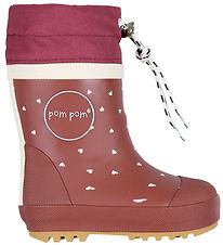 Pom Pom Thermo Boots - Heart