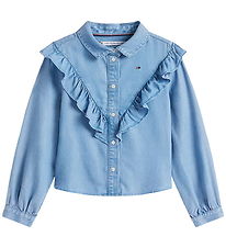 Tommy Hilfiger Bluse - Rüschen - Blau