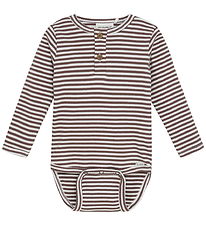 Minymo Bodysuit l/s - Chocolate Chip