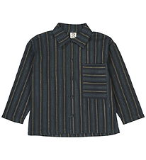 Müsli Shirt - Stripe - Night Blue/Moss/Stormy Blue