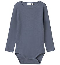 Name It Bodysuit l/s - Rib - NmmWossa - Folkstone Grey
