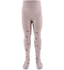 Name It Tights - Wool - NmfWak - Shadow Gray/Small flowers
