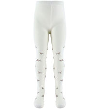Name It Tights - Wool - NmfWak - Snow White/Small flowers