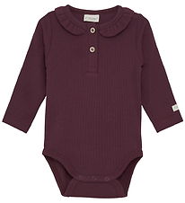 Fixoni Bodysuit l/s - Rib - Grape Wine