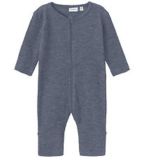 Name It Nightsuit - Wool/Silk - Rib - NbmWossa - Folkstone Grey
