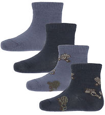 Name It Socks - Wool/Cotton - 4-Pack - NbmWak - Folkstone Gray/