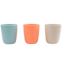 Done by Deer Cups - Silicone - 3-Pack - Coral/Sand/Blue