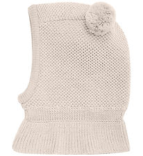 Huttelihut Balaclava - Wool - 2-layer - Sand Melange w. Tassels