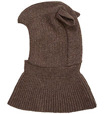Huttelihut Balaclava - Wool - Single Layer - Brown Melange w. Ea