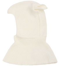 Huttelihut Balaclava - Wool - Single Layer - Off-White w. Ears