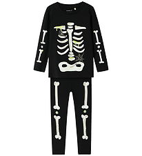 Name It Pyjamasetti - 2 osaa - Glow In The Dark - NmnOwen - Blac