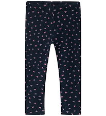 Name It Leggings - NmfDavina - Dark Sapphire/Heart AOP