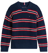 Tommy Hilfiger Blouse - Knitted - Dark Night Navy Multi Stripe