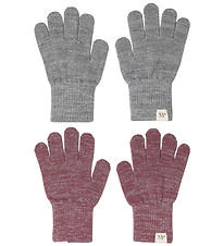 MP Gloves - Wool - Comfy - 2-Pack - Mix Light Grey Flour Grape S