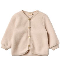 Wheat Cardigan - Wool - Fleece - Kari - Pale Lilac