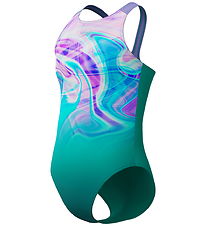 Speedo Zwempak - Gedrukte Pulseback - Blue/Green