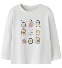 Name It Blouse - NmfVeen - Bright White/Hedgehogs