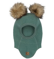Mikk-Line Balaklava - Ull - Enkel - Balsam Green m. Tofs
