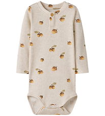 Name It Bodysuit l/s - Rib - NbmOlyan - Peyote Melange
