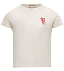 Moncler T-shirt - Cream w. Heart