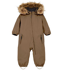Color Kids Vinteroverall - Baby Overall med Fake Fur - Fossil