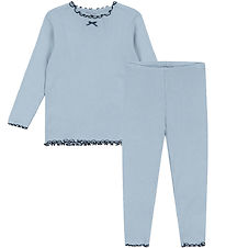 Konges Sløjd Set - Blouse/Leggings - Rib - Rivi - Blue Fog