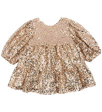 Robe Konges Sløjd - Paillettes violettes Bow - Gold Glitter
