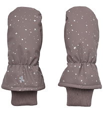 Wheat Rain Mitts w. Fleece - PU - Stormy - Purple Stone Stars