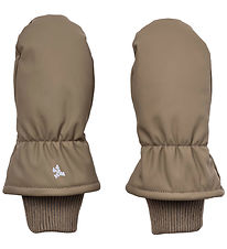 Wheat Rain Mitts w. Fleece - PU - Stormy - Dry Wood