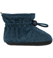 Melton Krabbelschuhe - Glitter - Marine