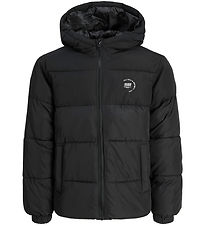 Jack & Jones Puffer Jacket - JjMaze - Black/White Logo