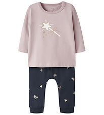 Name It Pyjama Set 2 Parts - NbfVubie - Burnished Lilac/Navy Bla