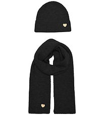 Kids Only Mütze und Schal - Strick - KogAvery - Black/Gold Heart