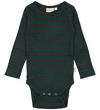 Petit Piao Bodysuit l/s - Rib - Modal - Dark Sea/Coffee Bean
