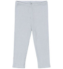 Konges Sløjd Leggings - Rib - Minnie - Grau Dawn m. Lochmuster