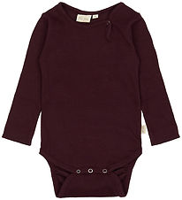 Petit Piao Bodysuit l/s - Rib - Modal - Dark Grape