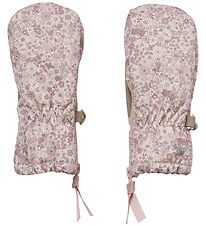 Wheat Mittens - Rose Dust Flowers
