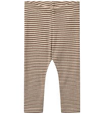 Wheat Leggings - Wool - Rib - Agi - Wood Stripe