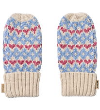 Wheat Mittens - Knitted - Haansi - Blue