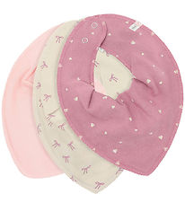 Pippi Teething Bib - 3-Pack - Pointy - AOP - Mauve Orchid
