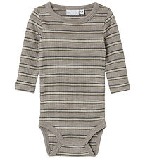 Name It Bodysuit l/s - Wool/Modal - Rib - NbmWomi - Satellite/St