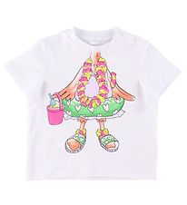 Stella McCartney Kids Stuttermabolur - Hvítur M. Flamingo