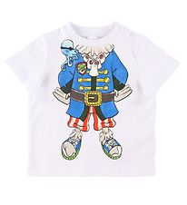 Stella McCartney Kids Stuttermabolur - Hvítur M. Sjóræningi