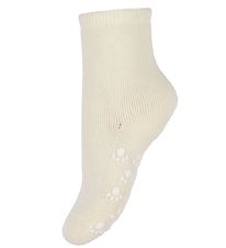 Joha Socks - Wool - Off White w. Anti-Slip
