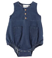 Fixoni Zomerromper mouwloos - Denim - Blauw