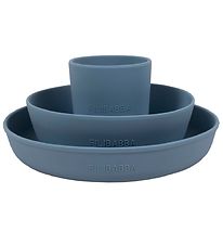 Filibabba Set de Vaisselle - Silicone - 3 Parties - Powder Blue