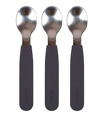 Filibabba Spoons - 3-Pack - Silicone - Stone Grey
