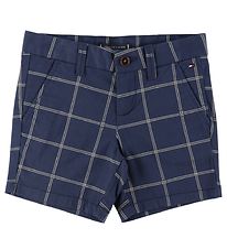 Tommy Hilfiger Shorts - Chino - Navy m. Ruiten