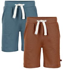 Minymo Shorts - 2er-Pack - Toffee/Aquagrn